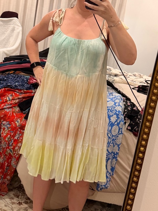 Storia Dresses & Skirts - Storia Mint Tiered Sundress with Cream Tassels